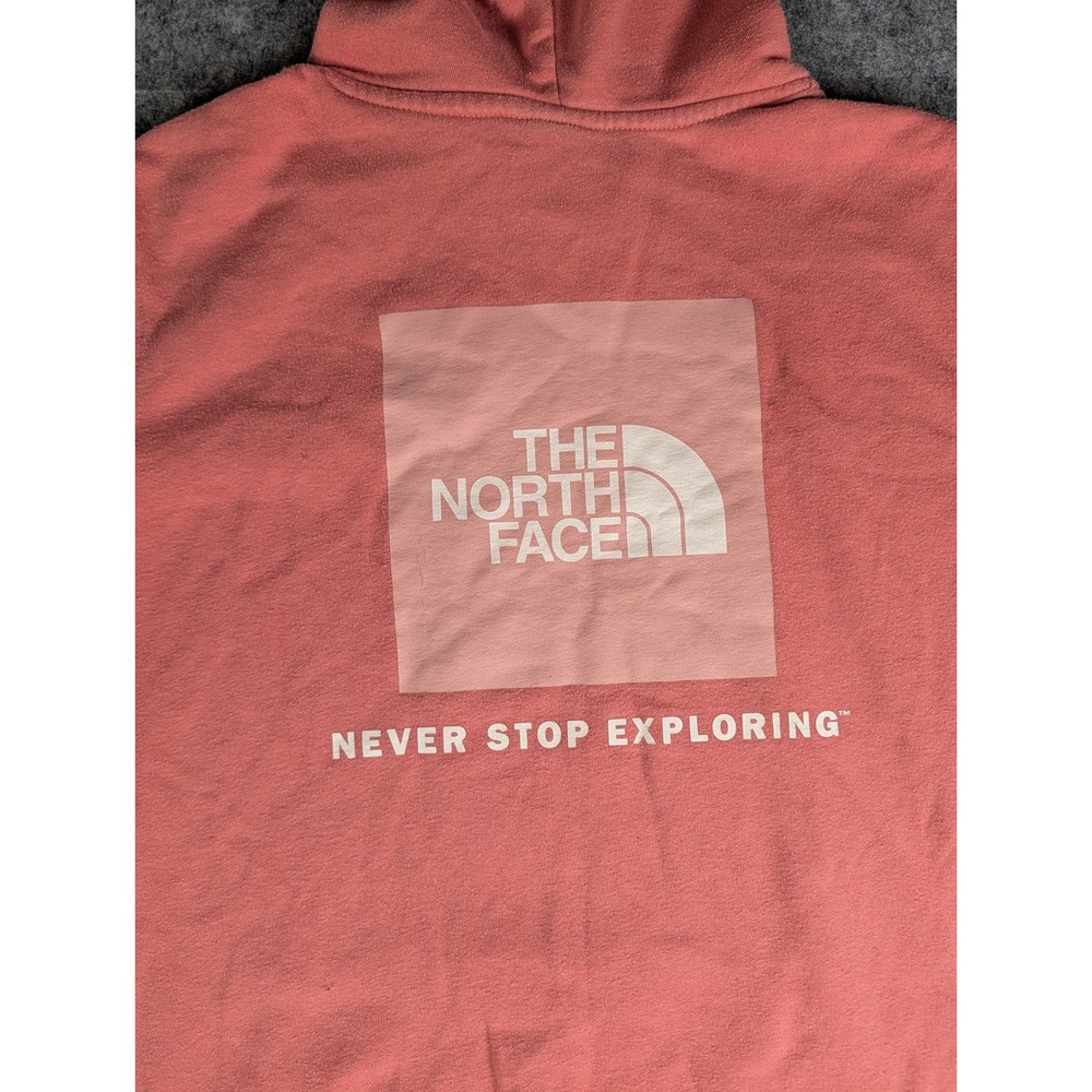 The North Face Womens Coral Pink Box Logo Never Stop Exploring Hoodie Sweatshirt - Picture 10 of 10